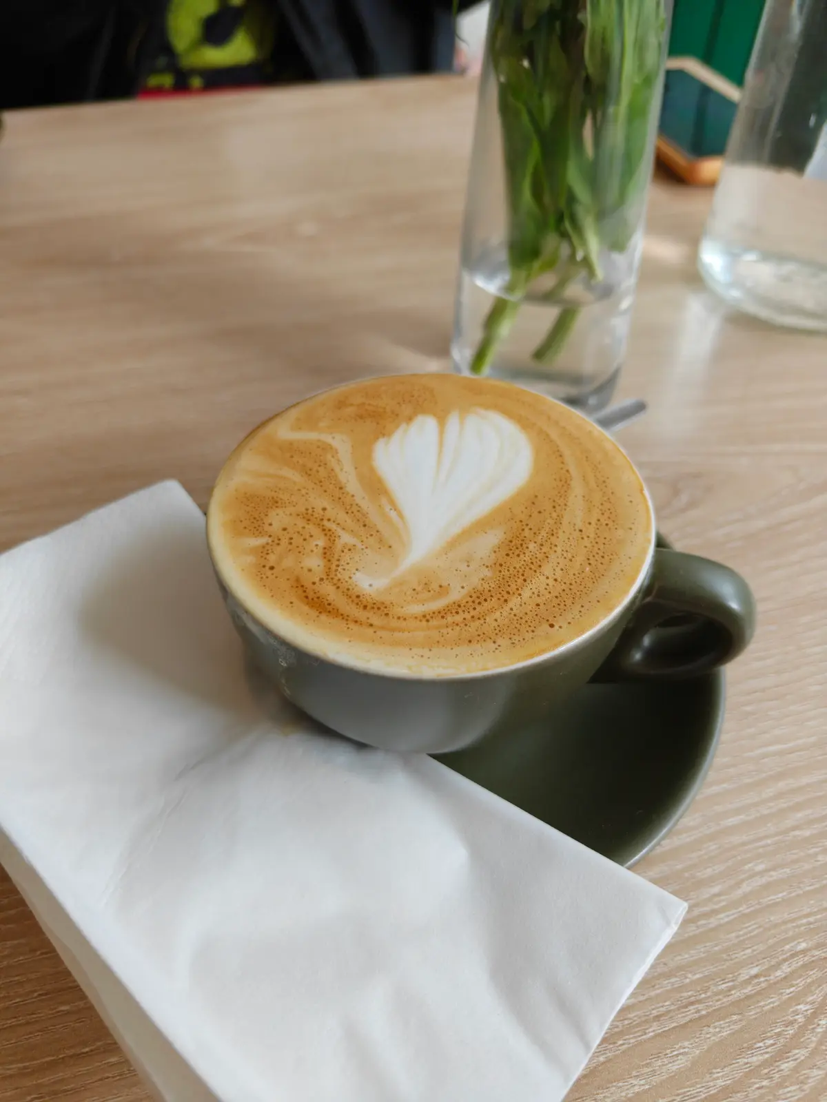 Peachy flat white